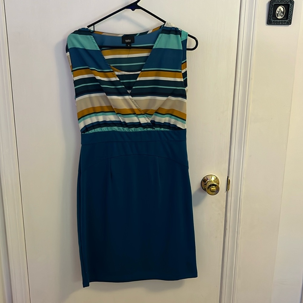 Striped dress with solid bottom